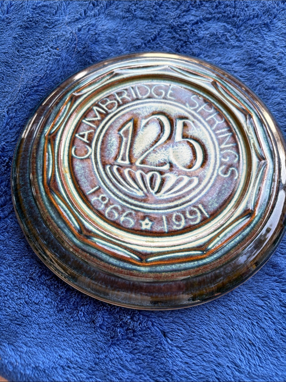 Bill Campbell Pottery Rare Commemorative Trivet Wall Plaque